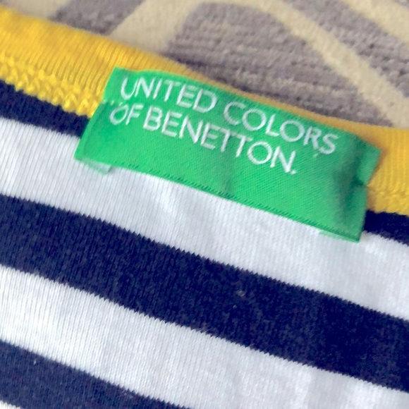 BENETTON (XL) Multicolour vintage strap shirt 100% cotton - Picture 10 of 11